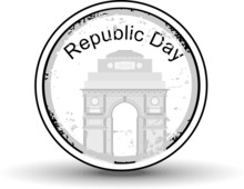 Vector Illustration Of A Rubber Stamp  With Text Republic Day An