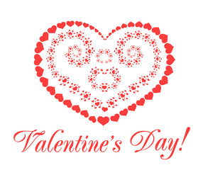  Valentine's day vector background with hearts