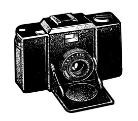 Wall Mural - retro camera on white background