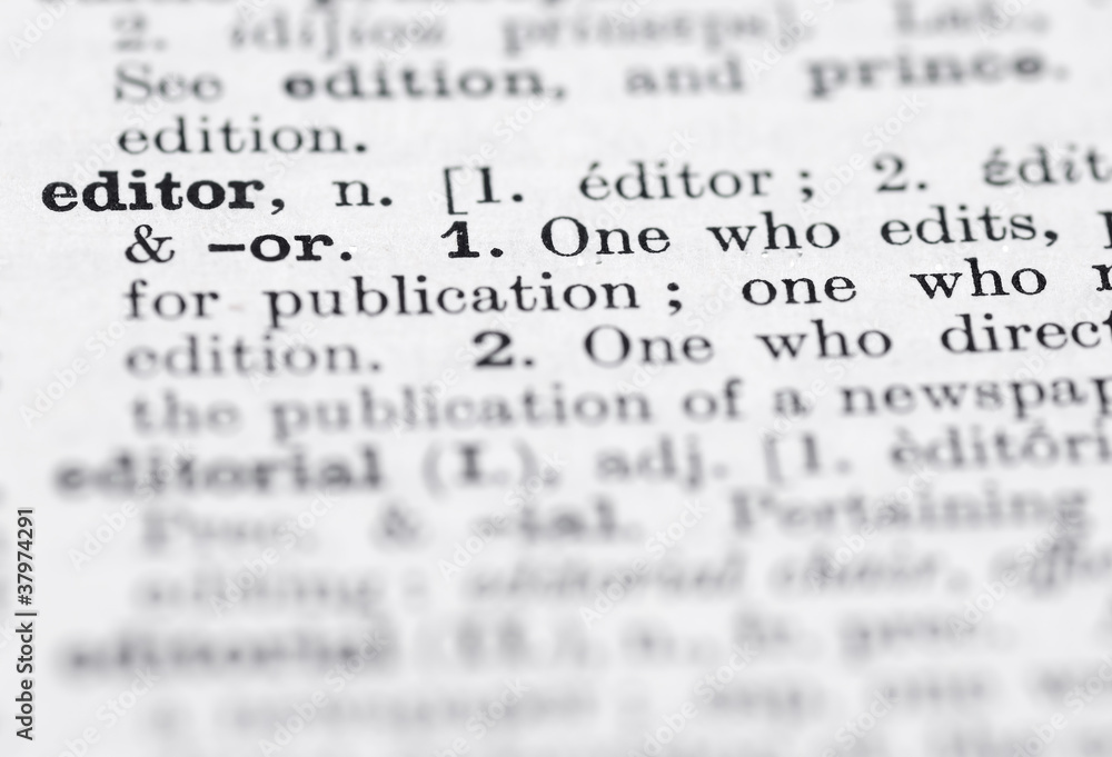 Editor Definition in English Dictionary. - obrazy, fototapety, plakaty 