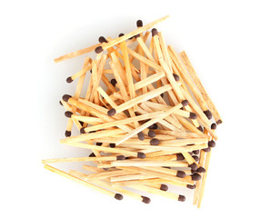 Wall Mural - pile of matches isolated on white