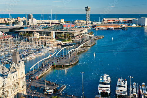 Tapeta ścienna Rambla de Mar, Barcelona, ​​Hiszpania.
