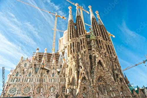 Plakat na papierze fotorealistycznym Święta rodzina, barcelona, ​​hiszpania.