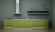 Küchendesign - Küche grau grün