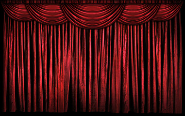 Wall Mural - Red Stage Curtains