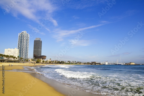 Naklejka samoprzylepna Plaża w barcelonie