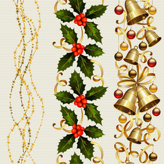 Poster - set of three Christmas seamless ornament