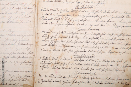 Kochbuch in Handschrift - kaufen Sie dieses Foto und ...