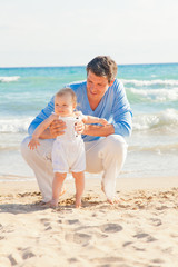 Canvas Print - dad with daughter