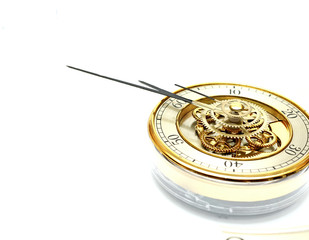 Golden Clock with gears