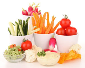 Sticker - isolated vegetables anf dips