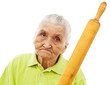 © giorgiomtb - angry old woman threatening with a rolling pin