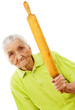 © giorgiomtb - angry old woman threatening with a rolling pin