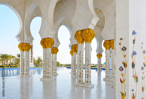 Fotoboard na płycie Sheikh Zayed Meczet w abu dhabi, Zjednoczone Emiraty Arabskie