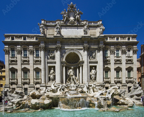 Board z aluminiowym obramowaniem Fontanna di Trevi (włoski: fontana di trevi) w Rzymie, Włochy