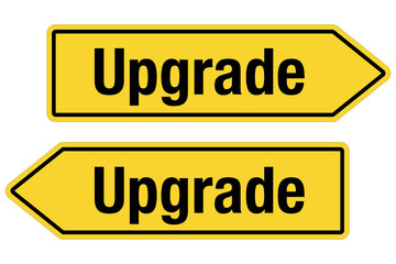 2 Pfeilschilder gelb UPGRADE