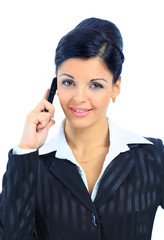 Poster - Beautiful smiling business woman talking on the