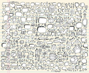 Wall Mural - Notebook Doodle Sketch Design elements Set