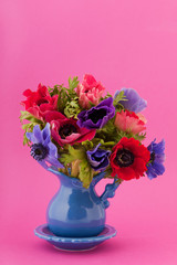 Colorful bouquet Anemones