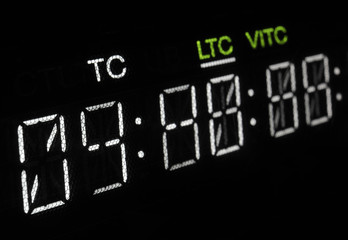 Macro shot-display of the broadcast video player, timecode