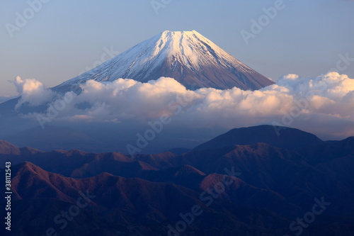 Naklejka samoprzylepna Fuji w zachodzie słońca