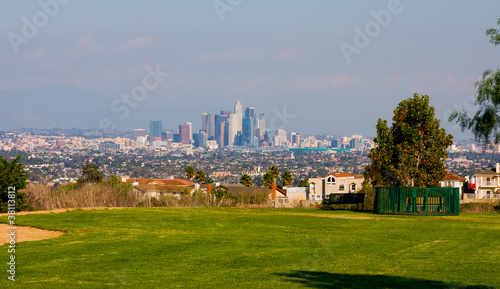 Naklejka samoprzylepna Widok z parku w centrum Los Angeles