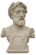 Ancient bust of the head of the old philosopher