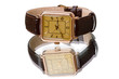 Gold wristwatch with strap