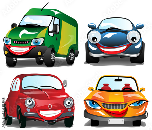 Plakat na zamówienie Smiling Colorfull Cars