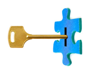 Canvas Print - Key and puzzle