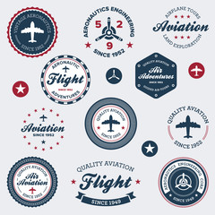 Wall Mural - Vintage aeronautics labels