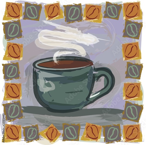 Obraz w ramie Vector Coffee Illustration