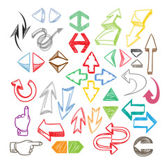 Aufkleber - Hand-drawn color arrows collection