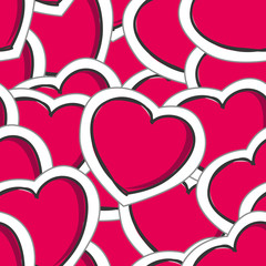 Poster - valentine`s hearts seamless background