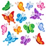 Fototapeta Fototapety na ścianę do pokoju dziecięcego - Various butterflies collection 1