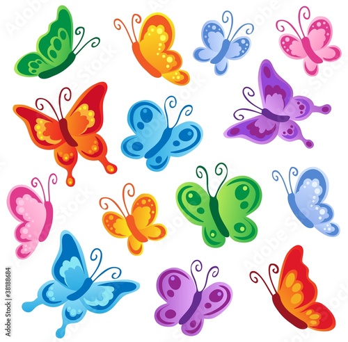 Obraz w ramie Various butterflies collection 1