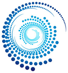 Poster - abstract blue swirly icon illustration
