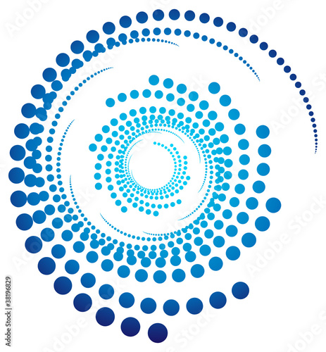 Plakat na papierze fotorealistycznym Streszczenie niebieski swirly ikona ilustracja