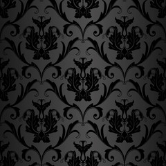 Wall Mural - seamless black wallpaper pattern