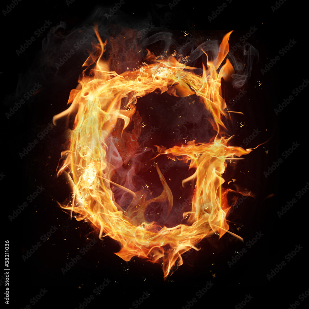 Fire alphabet letter 