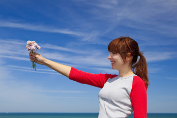 Poster - Woman with flowers