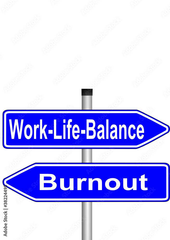 Stock-Vektorgrafik „Work-Life-Balance vs. Burnout“ | Adobe Stock