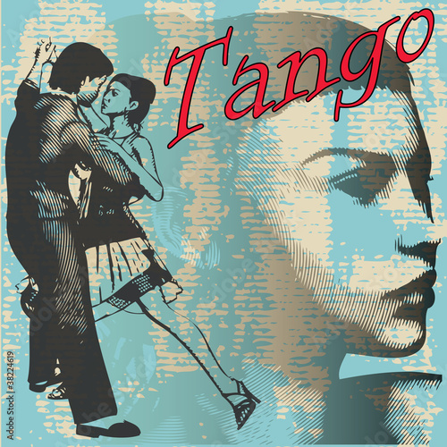 Naklejka na drzwi Tango Dance Background