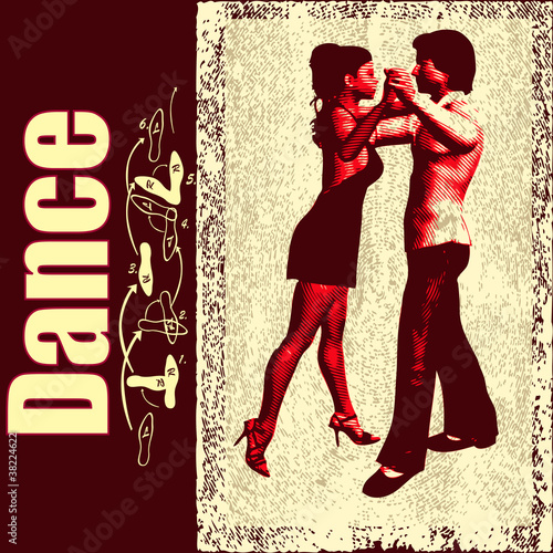 Obraz w ramie Ballroom Dance Flyer/Background