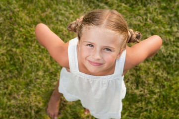 Wall Mural - Outdoor portrait of lovely little girl