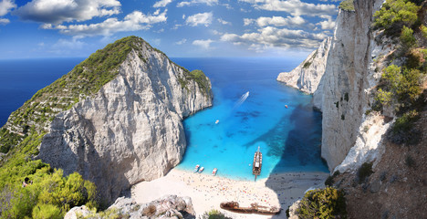 Navagio Beach with shipwreck in Zakynthos, Greece