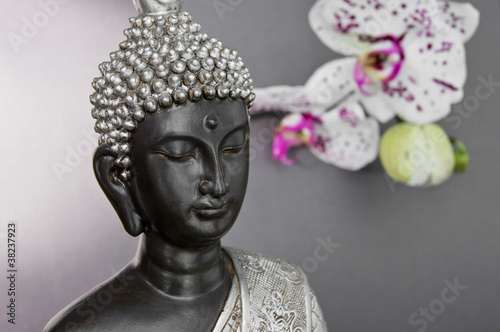 Obraz na płótnie canvas trzyczęściowy "tryptyk" Buddhawithorchid2