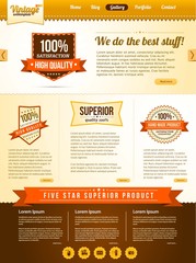 Vector vintage guarantee website template