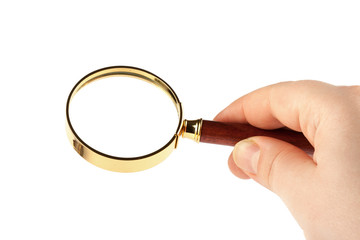 Poster - Magnifying Glass with hand