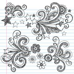 Wall Mural - Back to School Sketchy Notebook Doodles